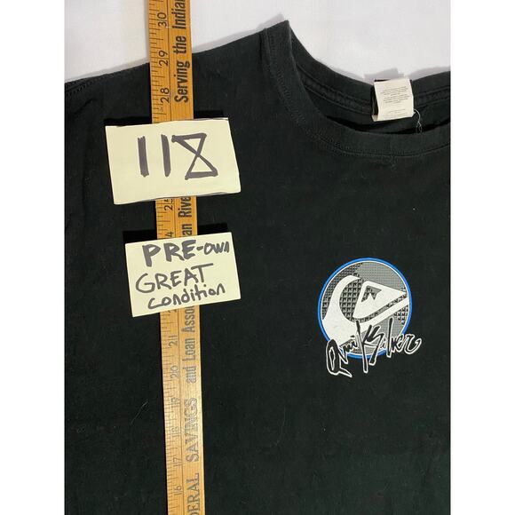 Quiksilver Long Sleeve T-Shirt Men’s Size L Vintage Center Logo Front + Back - Picture 7 of 7